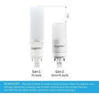 Silverlite [Plug&Play] Legental 5W(13W Cfl Equivalent) Led Stick Pl Bulb Gx23-2 Pin Base, 550Lm, Cool White(5000K), Driven By 120-277V And Cfl Ballast, Ul Classified, 10 Pack