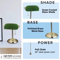 Catalina Lighting Traditional Desk Lamp Green Smart Home Capable For Home Office Dorm Apartment Corded With Adjustable Ligh