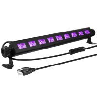 Gohyo 9 Led Black Light, 27W Led Uv Bar Glow In The Dark Party Supplies For Christmas Blacklight Party Birthday Wedding Stage Lighting, Material Metal Iron