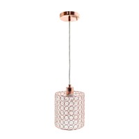 Elegant Designs Pt1001-Rgd 1 Light Elipse Crystal Cylinder Pendant, Rose Gold