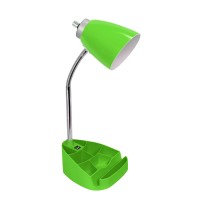 Limelights Ld1056Grn Gooseneck Organizer Desk Lamp With Ipad Tablet Stand Book Holder And Usb Port Green 65 X 7 X 185