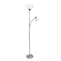 Simple Designs Lf2000Bsn Motherdaughter Floor Lamp With Reading Light Brushed Nickel