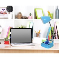 Limelights Ld1002-Blu Gooseneck Organizer Ipad Stand Or Book Holder Desk Lamp, Acrylonitrile Butadiene Styrene, Blue, 6.5 X 6.5 X 18.5