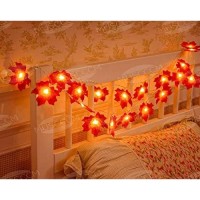 Mimoo Thanksgiving, Maple Leaf 20Led 6.56Ft Battery Powered Harvest Fall Garlands String Light