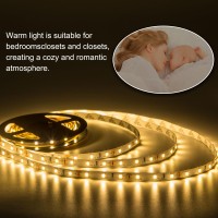 Junwen 20Ft Led Strip Light Warm White 360 Led Beads 12V Soft Dimmable Warm Lights Strip For Bedrooms Mirror Kitchen Home De