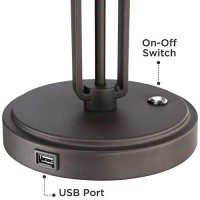 Turnbuckle Industrial Desk Lamp With Hotel Style Usb Charging Port Led Adjustable Oil Rubbed Bronze Metal Shade For Office Table - Franklin Iron Works