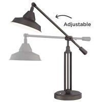 Turnbuckle Industrial Desk Lamp With Hotel Style Usb Charging Port Led Adjustable Oil Rubbed Bronze Metal Shade For Office Table - Franklin Iron Works