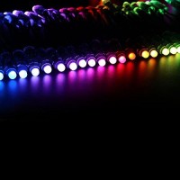 Wesiri Ws2811 Diffused Digital Rgb Led Pixel Lights Black Wire Individually Addressable Round Diy Led Pixels Module Ip68 Waterproof Dc5V 50Pcs/Set