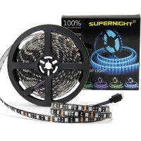 Supernight 16.4Ft 5050 Rgb Strip Waterproof Black Pcb, 300 Led Color Changing Rope Lights For Bedroom, Christmas Day, Halloween Decoration