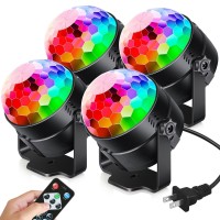 Luditek 4Pack Sound Activated Party Lights With Remote Control Dj Lighting Disco Ball Light Stage Lamp Strobe Light For Home