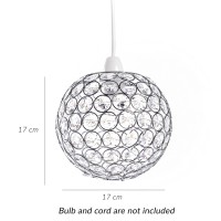 Innoteck Ds-1342 Acrylic Spherical Pendant Lampshade, Clear