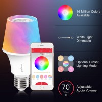 Sengled Solo Rgbw Bluetooth Light Bulb Speaker Multi Color Changing Led Light Bulb 60W Equivalent Dimmable App Controlled E26 Smart Music Bulb, Compatible With Alexa Via Bluetooth Connection