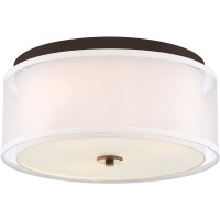 Minka Lavery Flush Mount Ceiling Light 3078-416 Studio 5 Low Profile Fixture, 3-Light 180 Watts, Painted Bronze