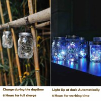 Decorman Solar Mason Jar Lid Lights 6 Pack 20 Led Waterproof String Fairy Star Firefly Jar Lids Lights For Patio Garden Yard La