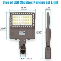 Yellore 150W Led Parking Lot Lighting Ul Dlc Listed 21,000Lm 5000K Led Shoebox Pole Lights Fixture Ac100-277V Ip65 Waterproof Slip Fit Mount Commercial Outdoor Street Light For Stadium Roadways