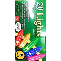 20 Count Multi Color Mini Light Set With Green Wire