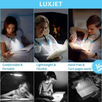 Luxjet Led Book Lights Rechargeable Neck Lamp For Reading At Night, Hands Free, 4 Led Bulbs, 3 Adjustable Brightness