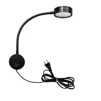 Wefoonlo 5W Wall Mounted Reading Light Flexible Gooseneck Led Sconce Lamp With Plug & Switch For Bedroom, Office, Workbench, Studio (03 Black Warm White)