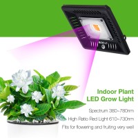 Waterproof 100W Led Grow Light Full Spectrum, New Technology Cob Led Grow Light, Natural Heat Dissipation Without Noise, Suitable For Plants All Growing Stage Indoor Or Outdoor.