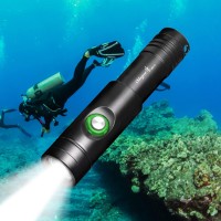 Odepro Wd12 Dive Light Torch, 980 Lumens Super Bright Compact Scuba Diving Light With 3 Modes, Ip68 Waterproof Submersible Flashlight, For 100M Underwater Diving (Black)