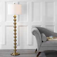 Safavieh Lighting Collection Reflections Modern Farmhouse Stacked Ball Brass 59-Inch Living Room Bedroom Home Office Standing Floor Lamp (Led Bulb Included)