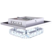 Diisunbihuo Modern Crystal Chandelier 7.9 Inches Led Ceiling Light Mini Square Flush Mount Ceiling Light For Bedrooms Dinning Rooms Hallway(Cool White,15W)