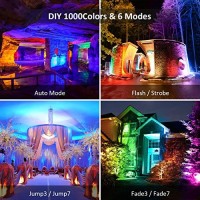 Ustellar 100W Exterior Rgb Led Flood Lights Color Changing Led Waterproof Color Floodlight Dimmable Party Uplighting Landscape Wall Washer Lights Stage Lighting Halloween Decoration Outdoor