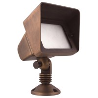 Flood Light W2.75In D5.25In H8In Antique Brass Includes Stake G4 Halogen 35W(Light Source Not Included)