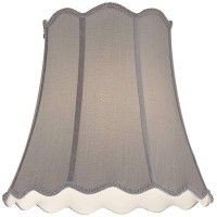 Morell Gray Medium Scallop Bell Lamp Shade 10