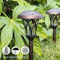 Gigalumi Solar Pathway Lights 6 Pack, Solar Landscape Lights Warm White, Super Bright High Lumen Waterproof Metal Automatic Solar Yard Lights For Path, Garden, Lawn, Walkway