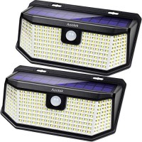 Aootek Solar Lights Outdoor 182 Leds 2500Lm Solar Motion Sensor Lights Ip65 Waterpro Of With Wide Anglefor Patio Garden Garage Yard Front Door(2Pack)