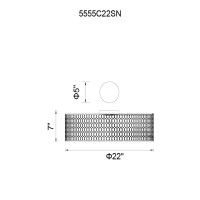 5 Light Drum Shade Flush Mount With Satin Nickel Finish