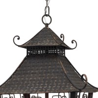 This cultivated and dramatic Chandelier will effortlessly light up any space Accentuated with a sensational pagoda inspired frame it holds an admirable designing along with 4 candelabras to lighten up your space