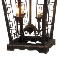 This cultivated and dramatic Chandelier will effortlessly light up any space Accentuated with a sensational pagoda inspired frame it holds an admirable designing along with 4 candelabras to lighten up your space