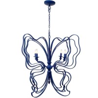 Benjara Chic Butterfly Patterned Chandelier