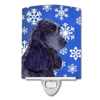 Carolines Treasures Ss4609Cnl Cocker Spaniel Winter Snowflakes Holiday Ceramic Night Light Compact Ulcertified Ideal For Bed