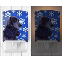 Carolines Treasures Ss4609Cnl Cocker Spaniel Winter Snowflakes Holiday Ceramic Night Light Compact Ulcertified Ideal For Bed