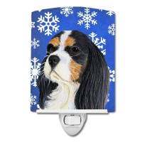 Carolines Treasures Lh9279Cnl Cavalier Spaniel Winter Snowflakes Holiday Ceramic Night Light Compact Ulcertified Ideal For B