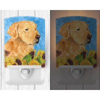 Carolines Treasures Ss4109Cnl Golden Retriever In Summer Flowers Ceramic Night Light Compact Ulcertified Ideal For Bedroom