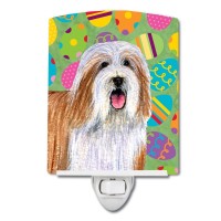 Carolines Treasures Lh9420Cnl Bearded Collie Easter Eggtravaganza Ceramic Night Light Compact Ulcertified Ideal For Bedroom