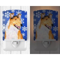 Carolines Treasures Ss4608Cnl Collie Smooth Winter Snowflakes Holiday Ceramic Night Light Compact Ulcertified Ideal For Bedr