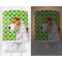 Carolines Treasures Ss4409Cnl Fox Terrier St Patricks Day Shamrock Portrait Ceramic Night Light Compact Ulcertified Ideal