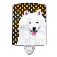 Carolines Treasures Sc9168Cnl American Eskimo Candy Corn Halloween Portrait Ceramic Night Light Compact Ulcertified Ideal Fo