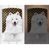 Carolines Treasures Sc9168Cnl American Eskimo Candy Corn Halloween Portrait Ceramic Night Light Compact Ulcertified Ideal Fo