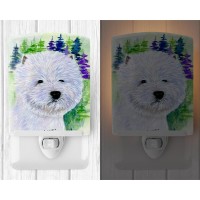 Carolines Treasures Ss8002Cnl Westie Ceramic Night Light Compact Ulcertified Ideal For Bedroom Bathroom Nursery Hallway