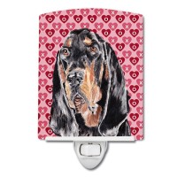 Carolines Treasures Sc9553Cnl Black And Tan Coonhound Hearts And Love Ceramic Night Light Compact Ulcertified Ideal For Bedr