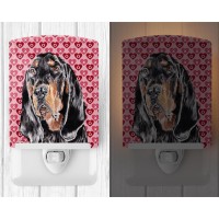 Carolines Treasures Sc9553Cnl Black And Tan Coonhound Hearts And Love Ceramic Night Light Compact Ulcertified Ideal For Bedr