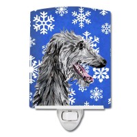 Carolines Treasures Sc9789Cnl Scottish Deerhound Winter Snowflakes Ceramic Night Light Compact Ulcertified Ideal For Bedroom