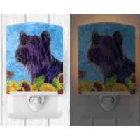 Carolines Treasures Ss4232Cnl Skye Terrier In Summer Flowers Ceramic Night Light Compact Ulcertified Ideal For Bedroom Bath