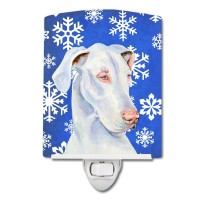 Carolines Treasures Lh9266Cnl Great Dane Winter Snowflakes Holiday Ceramic Night Light Compact Ulcertified Ideal For Bedroom